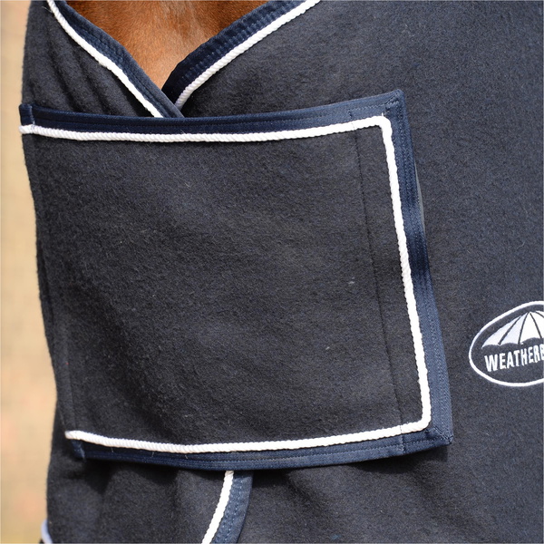 Weatherbeeta Wolle Show Laken Mit Brust Panel Standard Hals Fleece Decke 10115800 - Navy